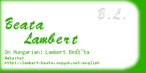 beata lambert business card